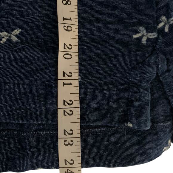 Madewell Top Women's Size Large Bow Blue 3/4 Sleeve Exposed Back Zipper Twee - Picture 7 of 7